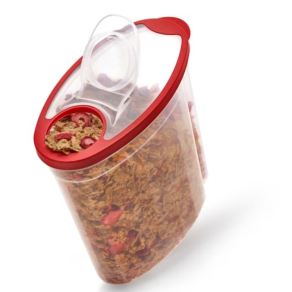 3 pack of cereal containers RUBBERMAID red trim lid 10.5”X10.25”x5.25” - Picture 1 of 8
